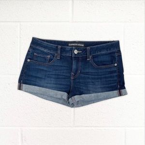 Express Jeans Dark Wash Denim Shorts - 31”/32” Waist